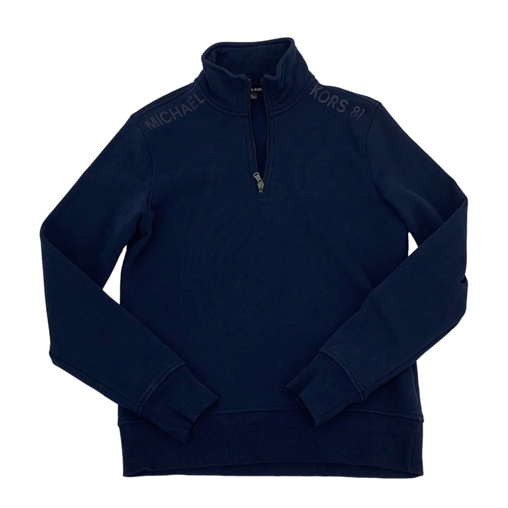 Michael Kors Mens Navy Blue 1/4 Zip Sweater Size Small